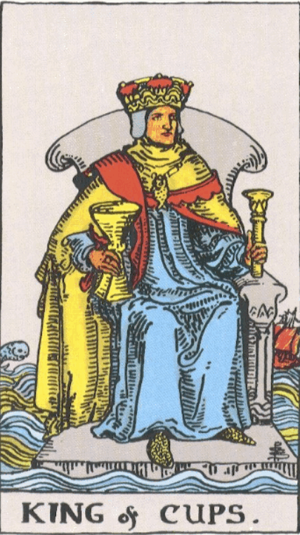 RIDER WHITE TAROT - Malá arkána kral poharov