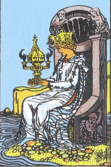 RIDER WHITE TAROT - Malá arkána kralovna poharov