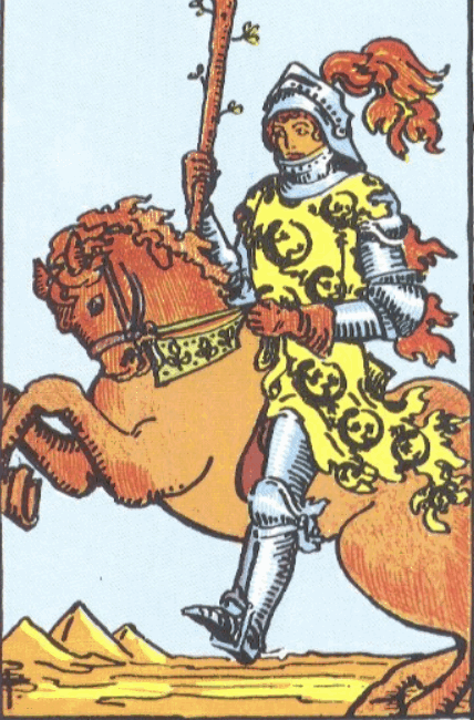 RIDER WHITE TAROT - Malá arkána rytier palic