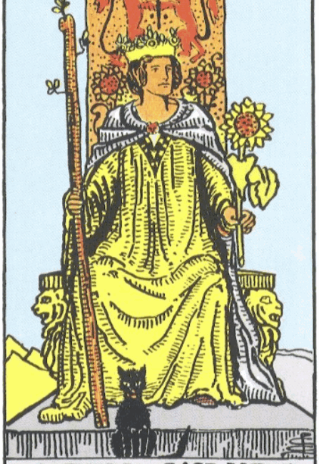 RIDER WHITE TAROT - Malá arkána kralovna palic
