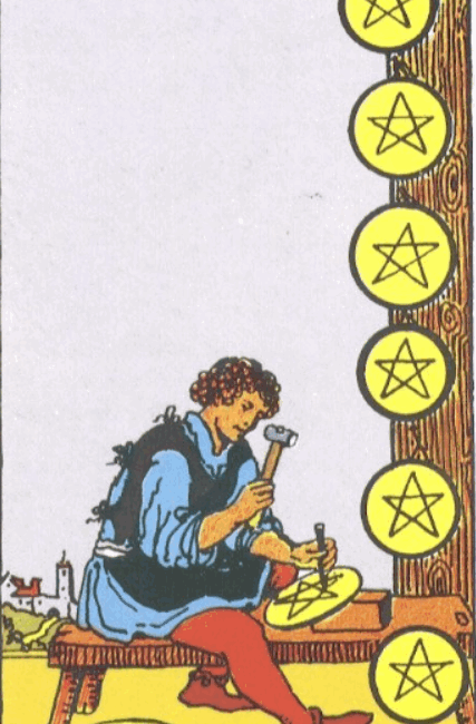 RIDER WHITE TAROT - Malá arkána 8 minci