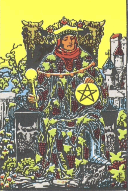 RIDER WHITE TAROT - Malá arkána kral minci