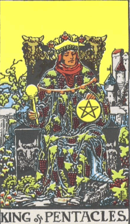 RIDER WHITE TAROT - Malá arkána kral minci