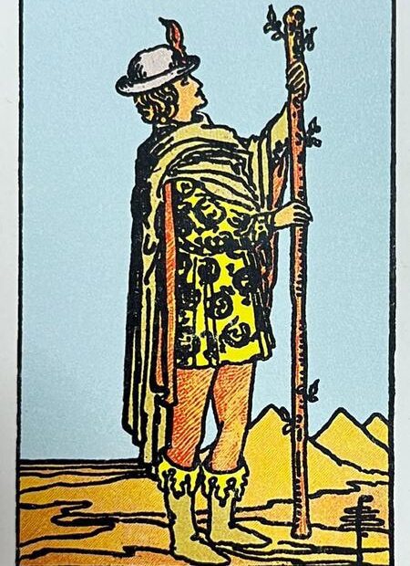 Páža palíc -Rider waite-tarot